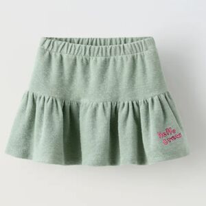 Zara Kids Teal Skirt with Embroidery Terry Material